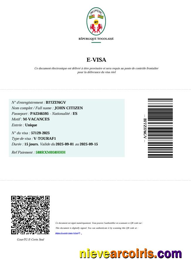 Togo e-visa